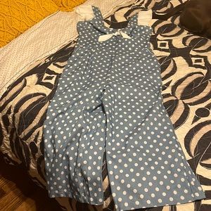 Nwt smak parlour chambray polka dot jumpsuit